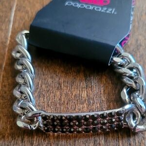 Paparazzi Silver Chain Bracelet with Black Accents